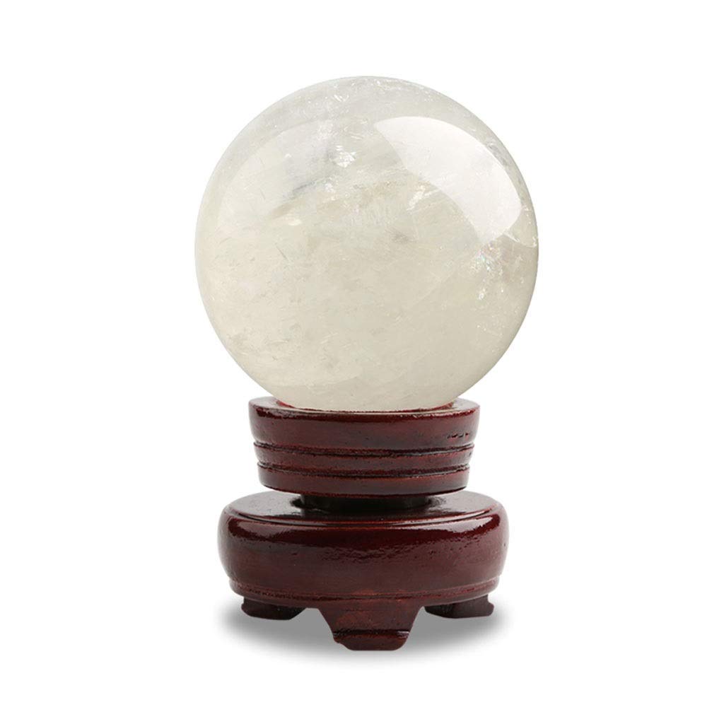 YLQUXEUV Feng Shui Ornaments White Crystal Ball Glass Office Lucky Special Polished Gift Decoration Witchcraft