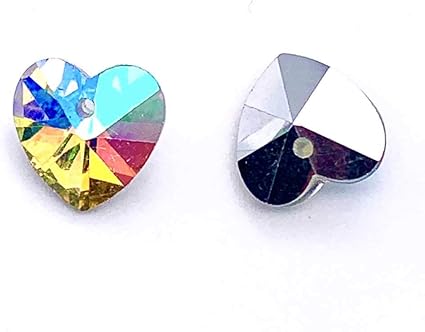 Amazon Co Jp 宝石カット レインボー ガラスビーズ ハート Ab 虹色 ハンドメイド アクセサリー パーツ キラキラ 美麗 七色 宝石 ビーズ クリスタル アソートビーズ チャーム ペンダントトップ 森の雑貨屋さん クリスタルクリアab シルバー 10mm ホビー
