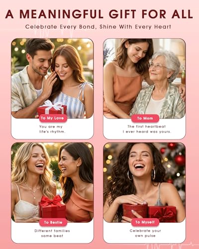 Helirose Jewelry, Birthday Gifts for Women, Unique Gifts for Women, Thoughtful Presents for Mothers, Gifts for Sisters, Heartbeat Necklace with Birthstone (3 Colors ), Perfect for Birthdays, Anniversary, Mother's Day, Friendship Necklace, Meaningful Jewelry (White) - Image 5