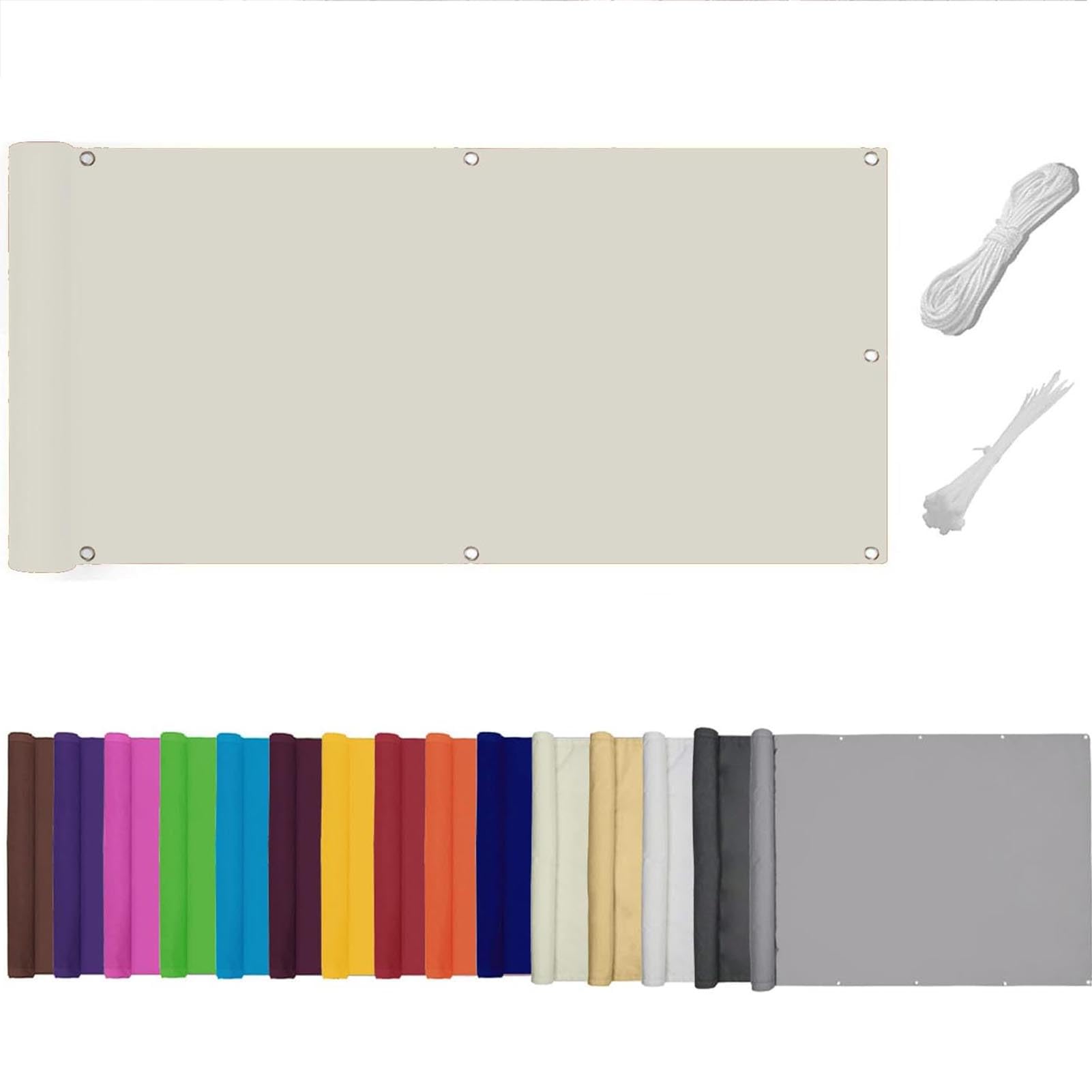 QSZTJJ Garden Privacy Screen for Deck,Patio & Balcony | Heavy-Duty 180 G/m² PVC UV Protection & Windproof Garden Screening | Multiple Sizes & Colors Available (1.5x10m,Beige)