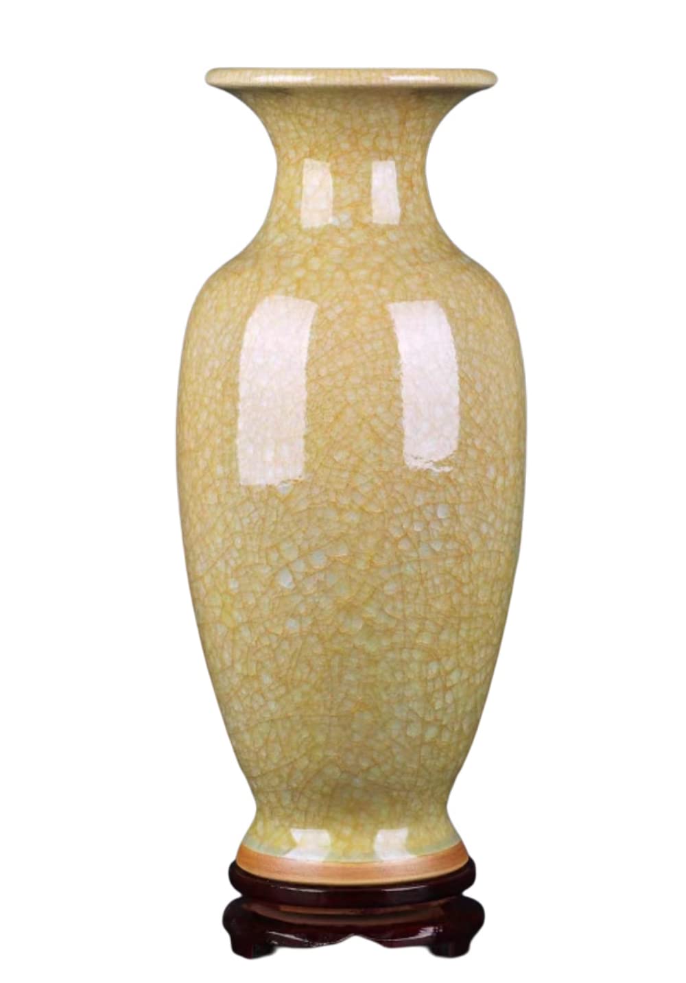 Bzgpmfud One Color Vase Desktop Jingdezhen Ceramic Handicraft Antique Cracked Glaze Porcelain Living Room Decoration Collection Gifts 52×18Cm
