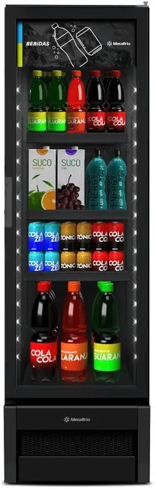 Expositor Refrigerado de Bebidas Metalfrio 343 Litros Vb28 Preto - 220v