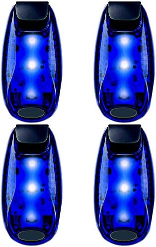 4-Pack LED Safety Light Strobe Lights for Daytime Running Walking Bicycle Bike Kids Child Woman Dog Pet Runner Best Flashing Warning Clip on Small Reflective Set Flash Walk Night High Visibility