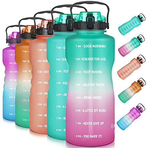 Bouteille d'eau de 3.7 l avec paille et marqueur de temps ZOMAKE