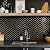 TNNGG-04 Herringbone Black and Gold Polished Marble Mosaic Tile Backsplash 1 Sheet