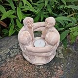 Budawi® Freundeskreis „4 Freunde“ aus Terrakotta – Handgearbeiteter Teelichthalter & Kerzenhalter – Mexikanische Handwerkskunst – für Haus & Garten – Symbol für Freundschaft & Zusammenhalt