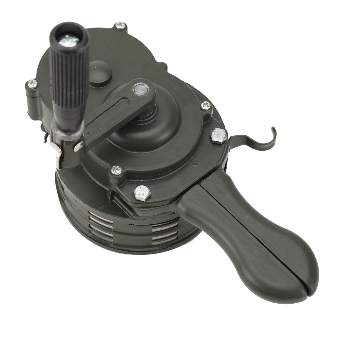 110 ± 2db Handsirene Aluminiumgehäuse Sirene Alarmsirene Handkurbel Luftangriffssirene, Selbstschutz-Notsirene, Einklappbar betriebenes Sirenenhorn für Industrie, Bauwesen, Fabriken grün