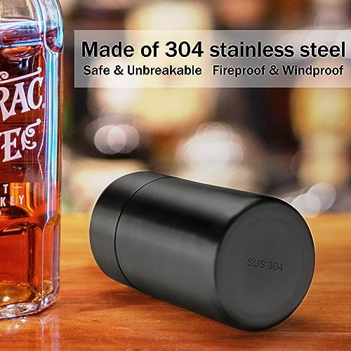 Image of Car Ashtray with Lid Smell Proof Stainless Steel Portable Ash Tray for Car Cup Holder Detachable Windproof Extinguished Cigarette Bucket Automotive Ashtrays for Outdoor Home Office Black
