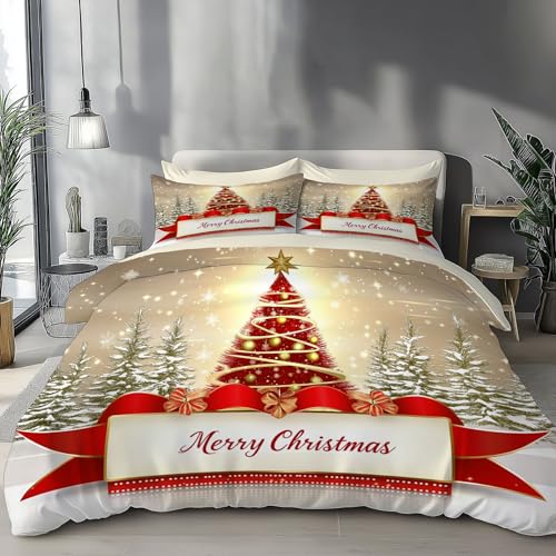 Housse de couette 240x260 zippée pour lit double de Noël