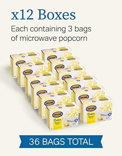 Preferred Popcorn Microwave Popcorn, Buttery Popcorn, 36 Pack - Non-Gmo, Whole Grain, Gluten Free #TOP2