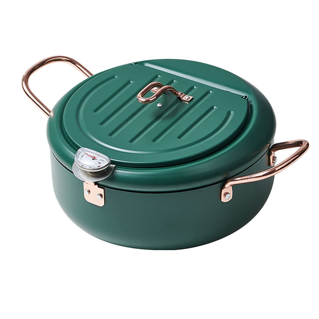 Xinsheinelry Japanese Frying Pan Household Non-stick Induction Cooker Frying Pan Japanese Small Pot Small with Oil Filtration & Drain with Basket Large for Home