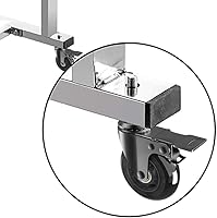 Vista 5 de Ruedas giratorias de 3 pulgadas con bloqueo doble de seguridad, vástago roscado resistente de 38 a 16 x 1 pulgada, ruedas de goma giratorias sin