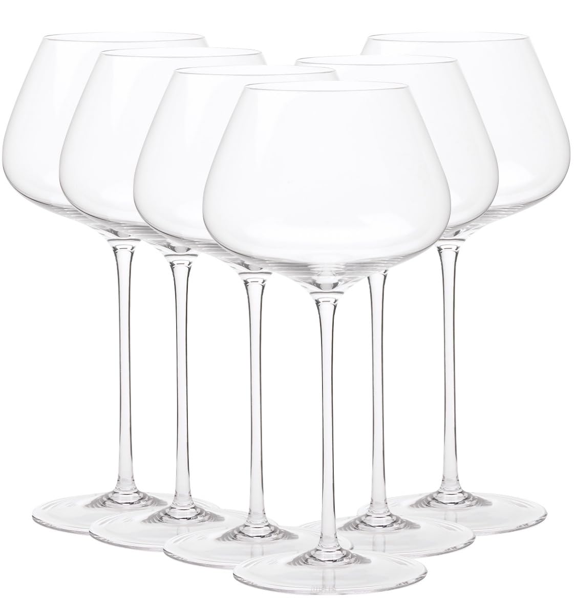 Generico Movia Crystal Calici da Vino Rosso in Cristallo Set da 6 | Altezza 241 mm, Fatti a Mano, Collaborazione Rogaška, Coppa Ampia, Stelo Lungo