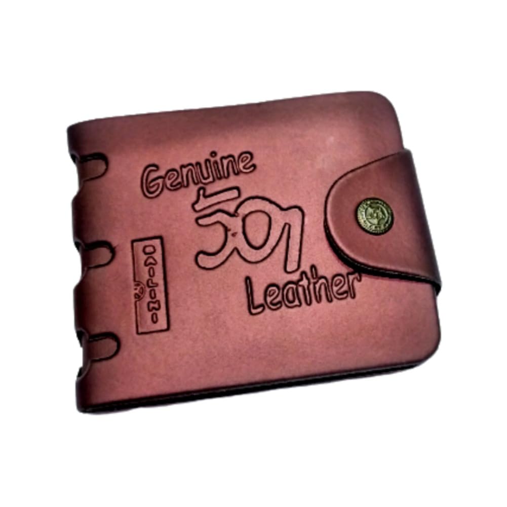 Genuine 501 PU Leather Wallet, Classic Brown, Snap Button Closure (Pack of 1)-image-37
