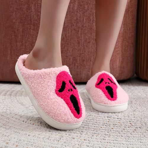 Halloween Slippers For Women Men Indoor House Bedroom Skeleton Goth Cute Home Skeleton Horror Black Fun Slip Shoes3