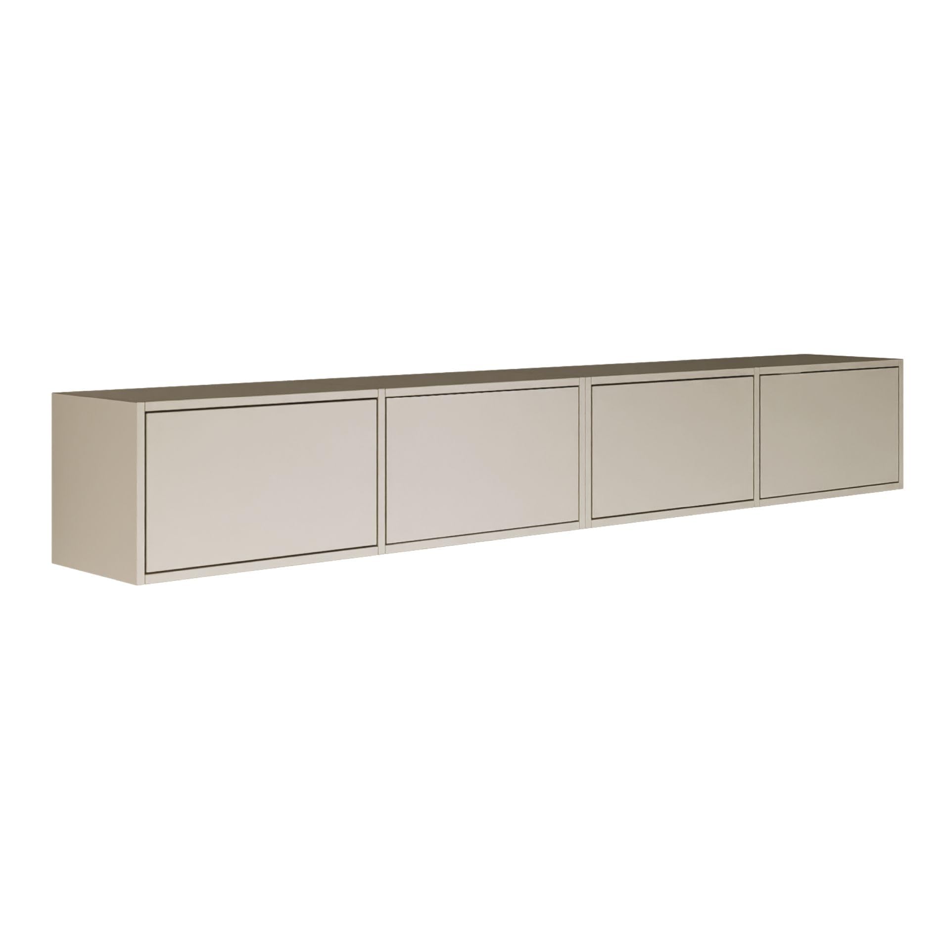 Selsey TV Lowboard Hängend Kaschmir 200 cm Minimalistisches Design mit Push-to-Open 16 mm Laminierte Spanplatten 4 Klappen Platzsparend Ideal für Wohnzimmer Matte Oberfläche Made in Europa