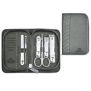 Nail Clippers Kit Manicure Grooming Kit 5/6/8 Pcs, Travel Nail Clippers Set for Men/Women, Portable Professional Manicure Pedicure Kit with PU Leather Case Manicure Set (Color : 5Pcs) (6pcs)