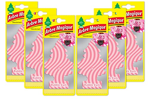 Arbre Magique Kit de 6 Perfumadores Ambientadores Pino Chicle Super Aroma de Larga Duración para Coche, Casa, Oficina