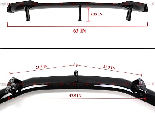 Miniatura 7 de ZL1 - Alerón de tapa grande para maletero estilo 1LE color negro brillante compatible con Chevrolet Camaro 2016-2022 sin cámara de alerón trasero