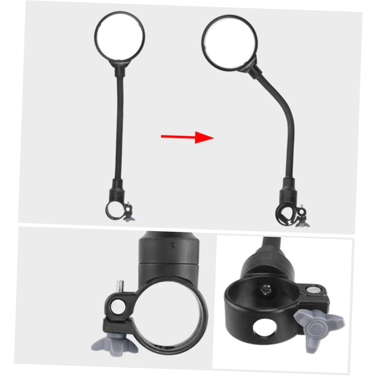 ifundom 2 Pezzi Specchietto Retrovisore Regolabile per Bici Bike Accessorio Manubrio con Angolo Visione e Installazione Facile