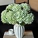 DUYONE 3PCS 22 inch Lifelike Artificial Hydrangea Large Flowers Artificial Flowers Dry Flowers Outdoor Wedding Christmas Office Family Party Living Room Table Decoration (Light Green)