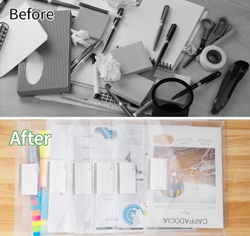 48 Enveloppes Plastiques Imperméables Format A4 Bouton Organisation - 6
