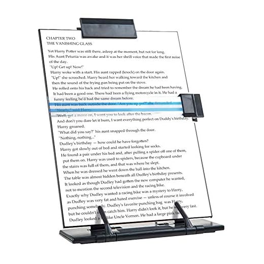 Atril de sobremesa JDYYICZ para documentos o libros, de metal negro, 7 posiciones ajustables