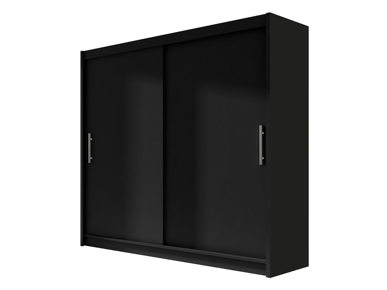 Kleiderschrank London I, Moderner Schiebetürenschrank, Schlafzimmerschrank 180x215x58cm, Garderobe, Schlafzimmer (Schwarz)