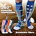Compression Socks Men Women 20-30 mmHg Athletic Fit Running Medical Pregnancy Flight Travel 4 Pair Christmas Gift