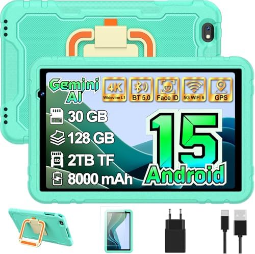 Android 15 Niños Tablet 10 Pulgadas Gemini AI, 30GB RAM+128GB ROM...