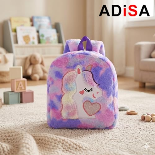 Image of ADISA Kids Backpack Toddler Bag Back Pack Plush Cartoon for Girls and Boys 1-5 Years