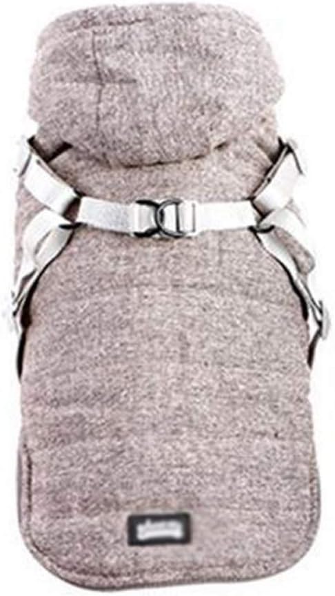 Winter Pet Dog Jacket with Harness Warm Thicken Dog Clothes for Small Medium Dog Coat French Bulldog Outfits (Beige XX)