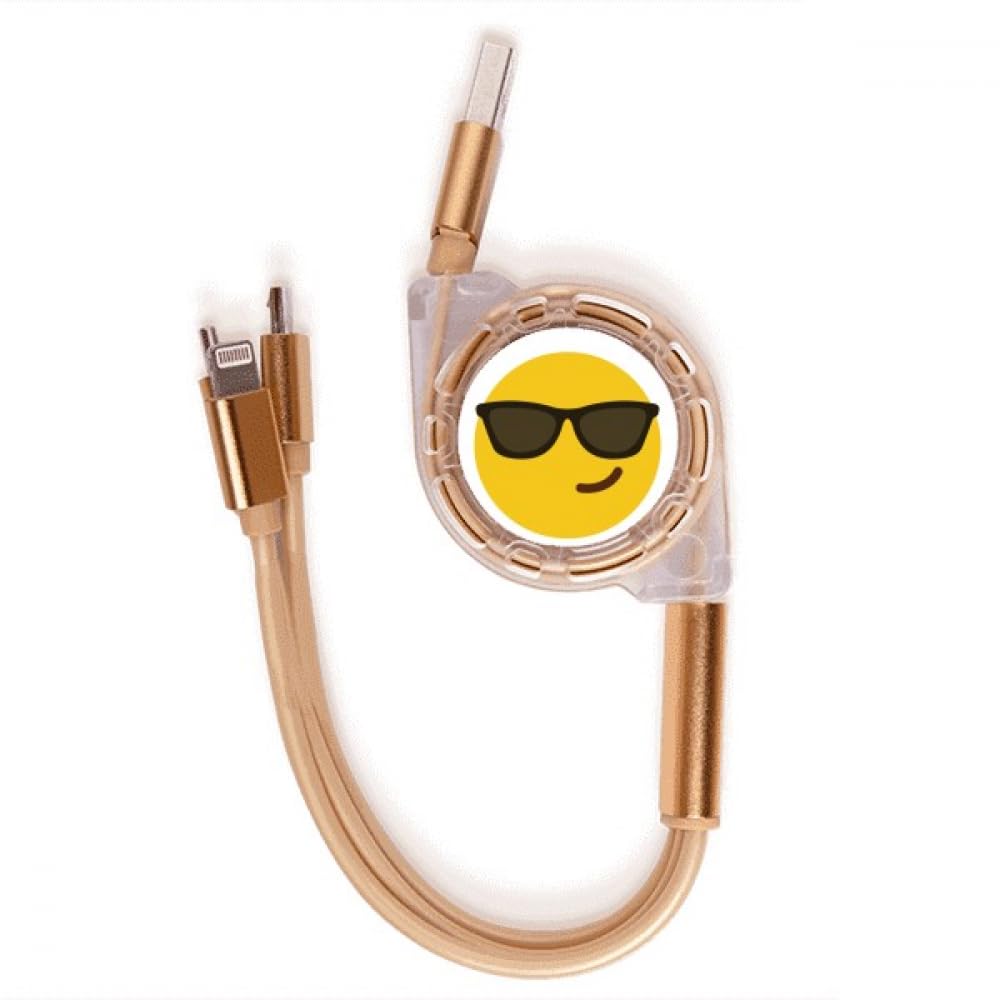 Sunglass Cool Yellow Cute Online Chat Charging Cable Retractable Multi USB 3 in 1