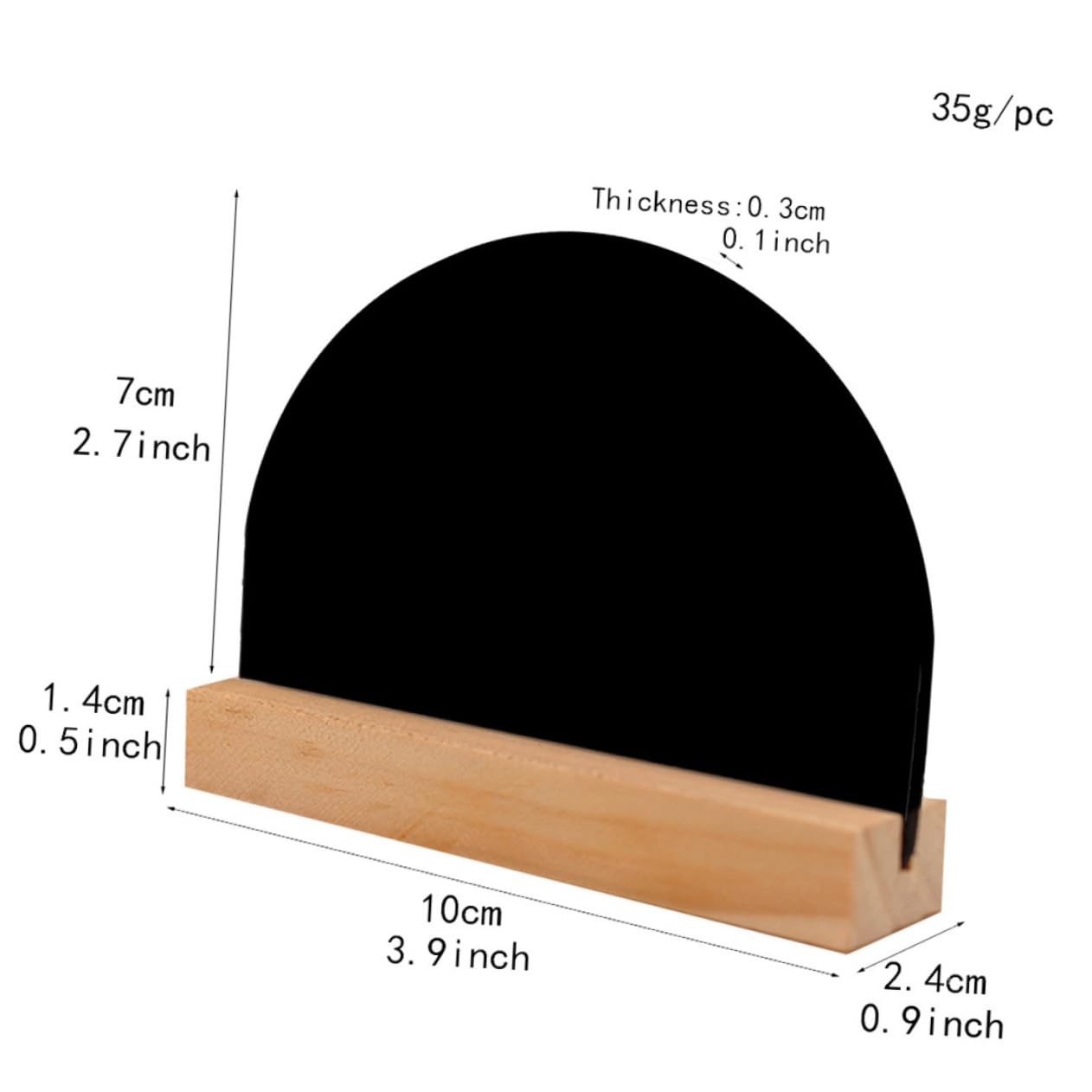 Uonlytech Two-Sided Blackboard Bases 4pcs Mini Writing Boards Semicircle Shape Lightweight Easy to Write/Wipe for Home