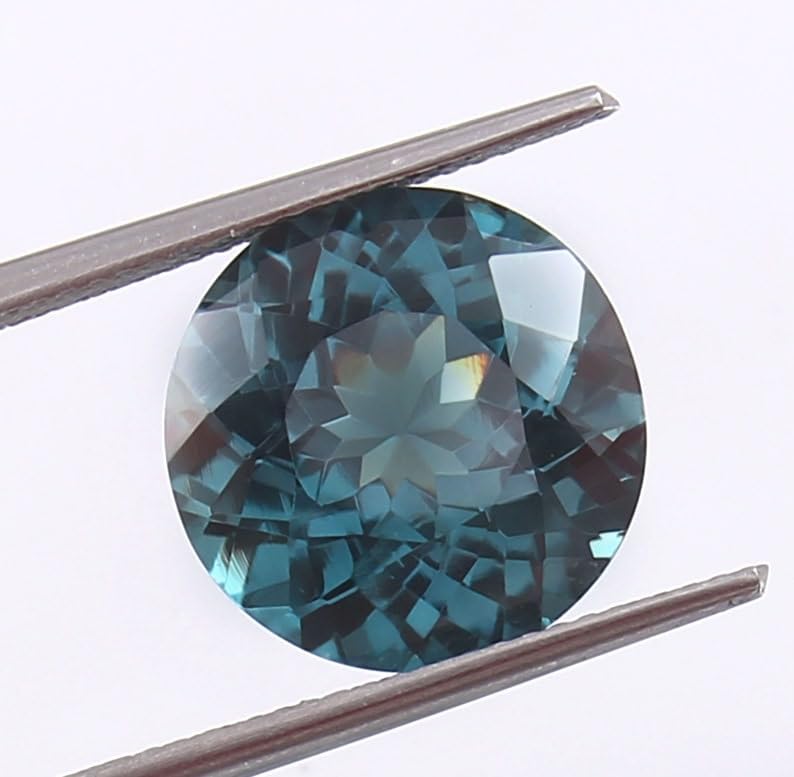 1 Pcs. Of Natural Indicolite Tourmaline Round 10mm Brilliant Cut loose gemstone for jewelry making. (DIY, Ring, Pendant, Necklace)| GH_NAT_00416