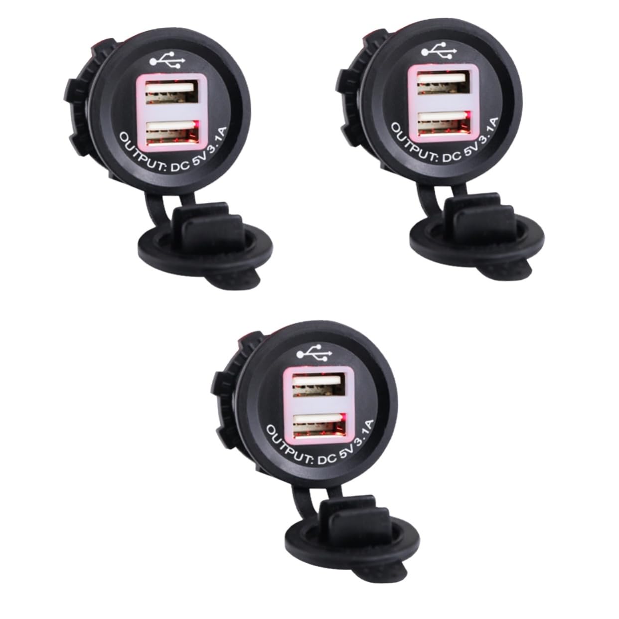 Anneome Caricabatterie Per Auto Usb Doppio Da 3 Pezzi 5v 31a Per Veicoli Da 12-24v Adatto Per Telefoni Cellulari E Tablet Marini