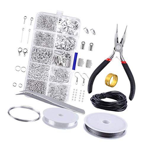 F Fityle 10 Grades De Jóias Fazendo Starter Kit Brincos Colar Diy Beading Ferramentas De Artesanato