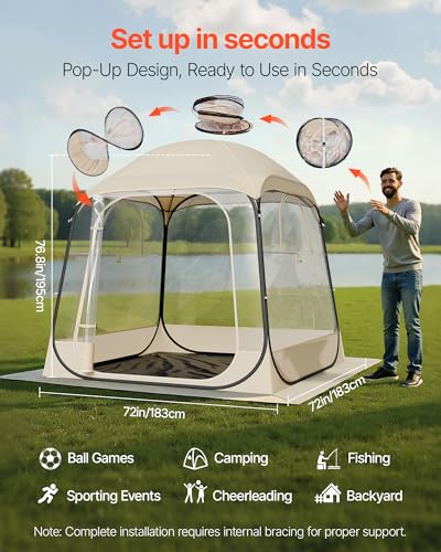 VEVOR Pop up Sports Tent, 8 Sizes Optional Clear Bubble Tent, Waterproof Outdoor Pod with Floor Mat & Top Cover image 3