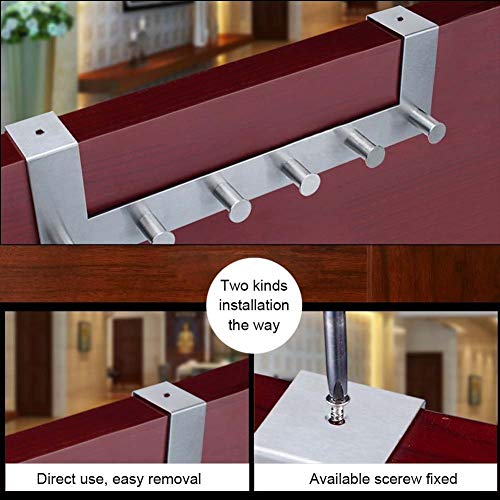 Crochet de porte, PONCTUEL ESCARGOT Patere de Salle de Bains Crochet de Chapeau Manteau Patère en Acier Inoxydable Porte Arrière Accrochant Fixe Mobile Antiusure 6 Crochet