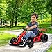 GarveeLife 24V Electric Go Kart for Kids，Powerful Drift Kart with 2 * 150W Motors, Adjustable Seat, 8 mph Speed, Led Lights ，Outdoor Riding Toy for Children Ages 6-15,Red