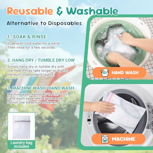 Image of Carer Washable Cotton Front Absorbent Briefs for Boys, 3-Pack Reusable Breathable Leak-Proof Kids Regular Underwear for Light Daytime Incontinence (Multi-Colored, Size 8)