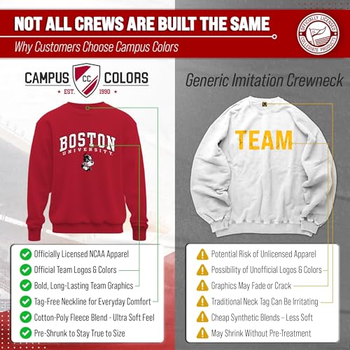 Image of NCAA College Sweatshirt Fleece Crewneck Pullover for Men and Women | Officially licensed NCAA college gameday crewneck pullover - 9 oz fleece lined sweatshirt with arch and logo design