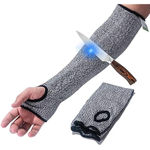 UrsoKuz Cut Resistant Sleeves with Thumb Hole Level 5 Protection, Arm Protection Sleeves for Men Women, Safety Arm Guard for Garden Kitchen Yard Work Warehouse Farm (Large-adult) Cover