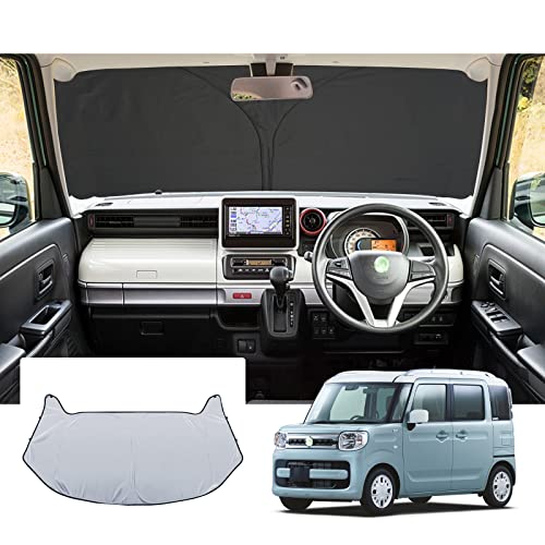 【GAFAT】スズキ スペーシア/スペーシアカスタム/スペーシアギア MK53S型 2代目 2017年~ 2023年 2024新型 専用 スペーシア mk53s車用サンシェード フロントガラス用 コーナーウインドシェルガラス スペーシアギア サンシェード
