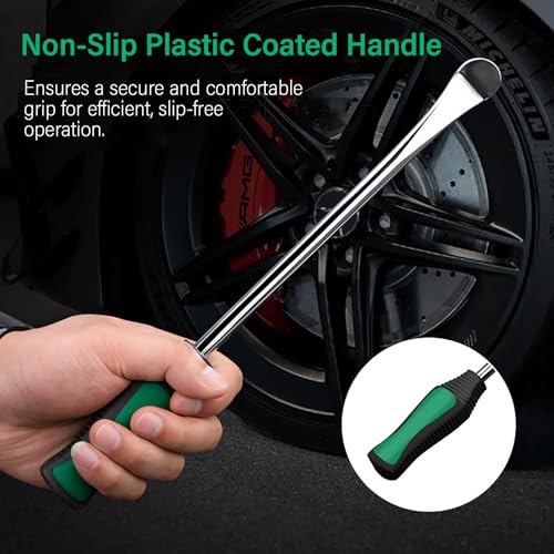 Image of 11.8-14.5 inch Steel tire pry bar Tool kit, tire Tools Include 3 tire pry Bars, 3 Rim Protectors, Valve Tool, 4 Valve cores, Motorcycle tire Changer, Bicycle and e-Bike tire Changer (14.5-inch)