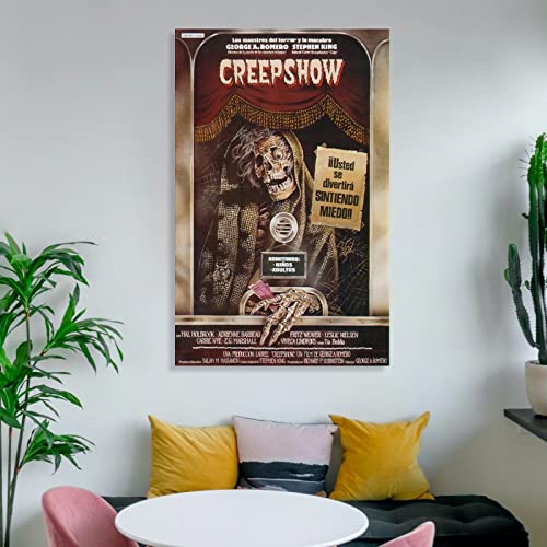 Creepshow 1982 Horror Movie Poster Vintage Movie For Bar Halloween Decorations Wall Decor Canvas Wall Art Prints For Wall Decor Room Decor Bedroom Decor Gifts 24X36Inch(60X90Cm) Frame-Style #TOP5