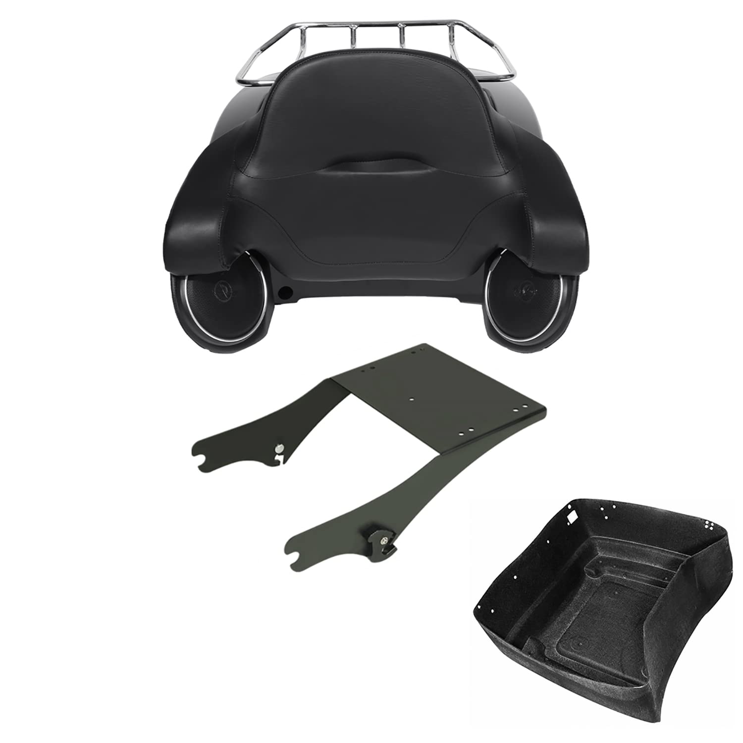 TCMT King Motorcycle Trunk Box Backrest Detachable Mounting Rack Luggage Rack Speakers Fit For Harley Touring 1997-2008 Road King Road Street Electra