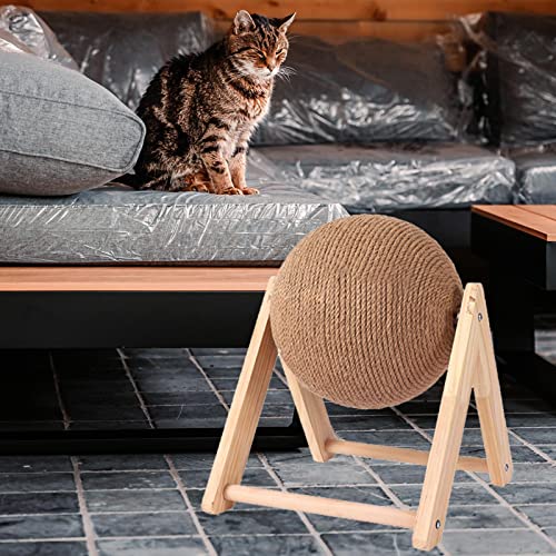 Bola para rascar gatos para evitar arañazos en muebles con base triangular 5