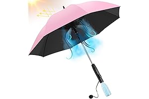 Misting Umbrella with Integrated Fan for UV Ray Protection