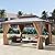 DWVO 10x12ft Hardtop Gazebo with Nettings and Curtains, Heavy Duty Double Roof Galvanized Steel Outdoor Combined of Horizontal Vertical Stripes Roof for Patio, Backyard, Deck, Lawn (Bronze)